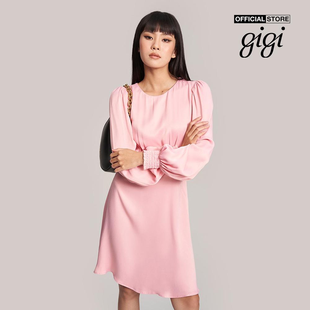 GIGI - Đầm mini cổ tròn tay dài bo gấu thanh lịch G2102D222140