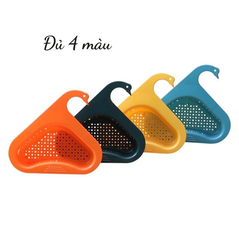 Rổ lọc rác gác bồn rửa chén bát hình con vịt - Khay lọc rác gắn bồn rửa chén lọc đồ ăn thừa, để giẻ lau hình thiên nga