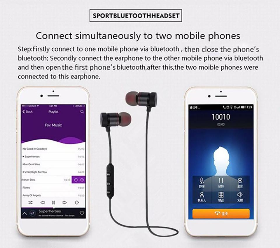 Tai Nghe Bluetooth Sport S8 –Hai đầu nam châm  Âm Thanh Siêu Bass - Hàng chính hãng