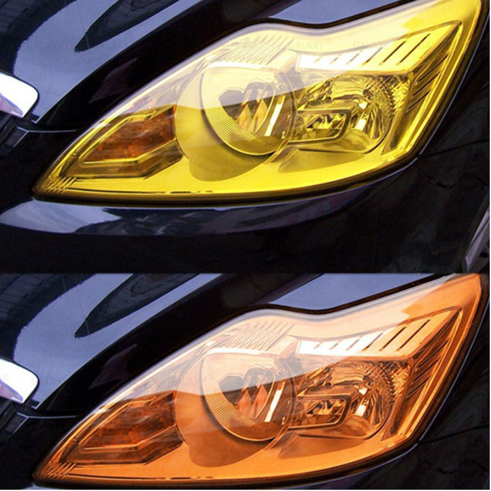 Phim Đề Can Dán Đèn Xe Ô Tô Tạo Màu Sắc Chống Xước 30x60cm Vàng