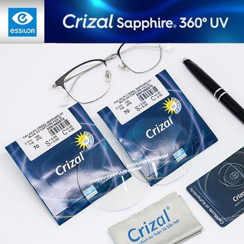 Tròng Kính Essilor Chống Phản Quang Toàn Diện Crizal Sapphire 360UV BLUE UV Cao Cấp