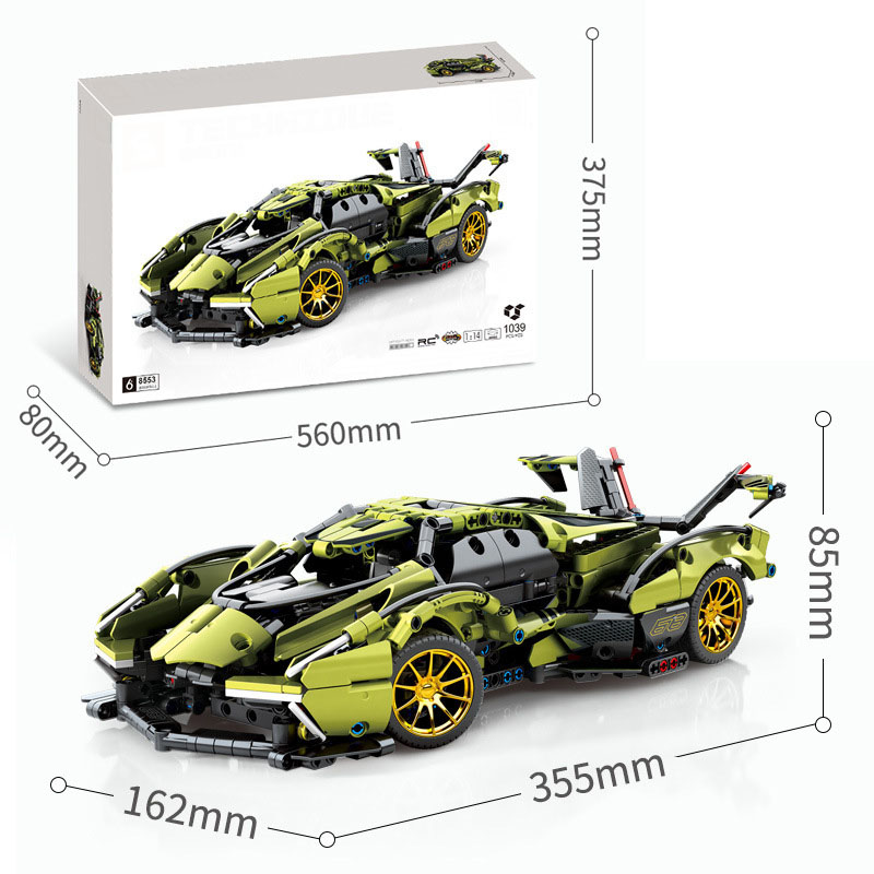 Đồ chơi lắp ghép siêu xe Lamborghini V12 SY8553 RC với 1039 chi tiết