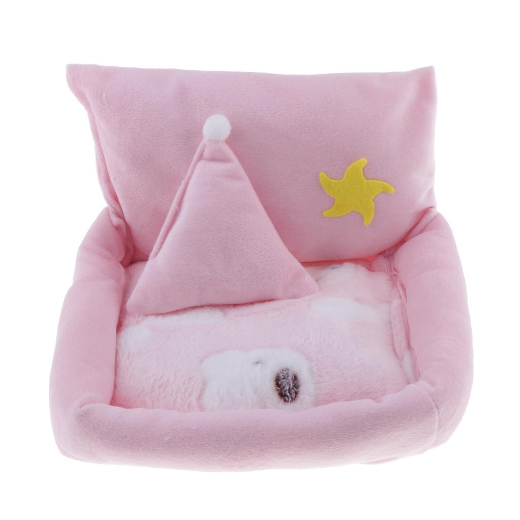 Small Pet Hamster Gerbil Sleeping Bed Soft Nest Mattress Winter Warm Pink