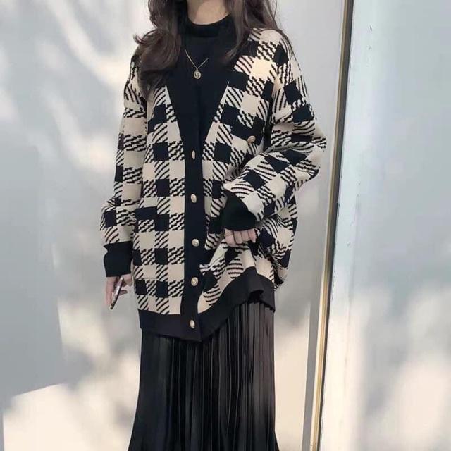 Áo khoác len Bigsize kẻ ô AL115
