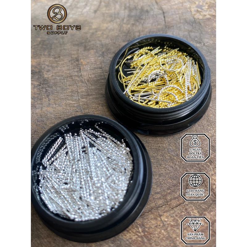 Charm thanh bạc và mix size thả,trang trí móng