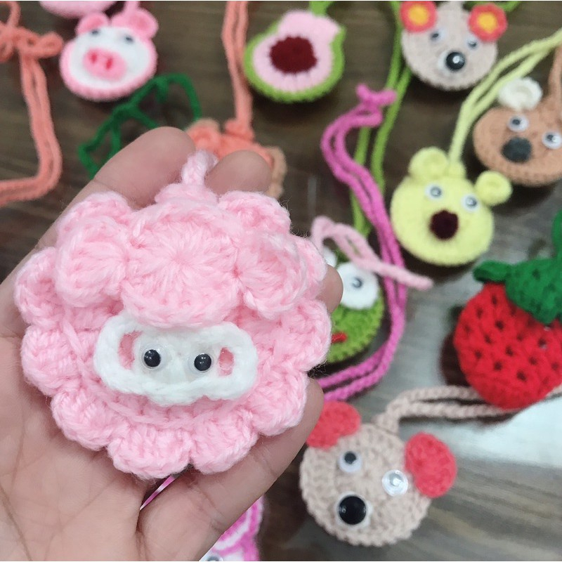 Túi Đựng Tỏi Cho Bé Túi Tỏi Handmade Len Cho Bé Sơ Sinh Đeo Tránh Vía