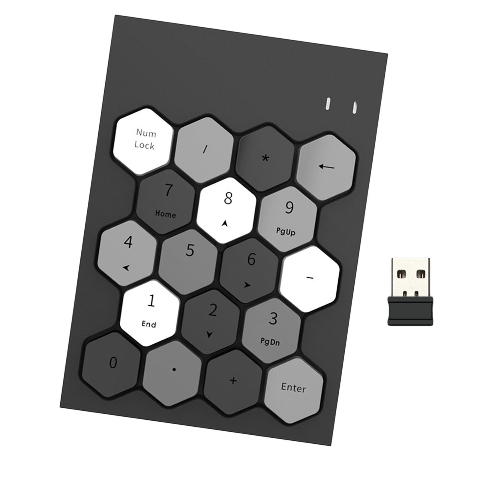 Fashion Wireless Numeric Keypad Number Pad  For Laptop PC Black Mixed