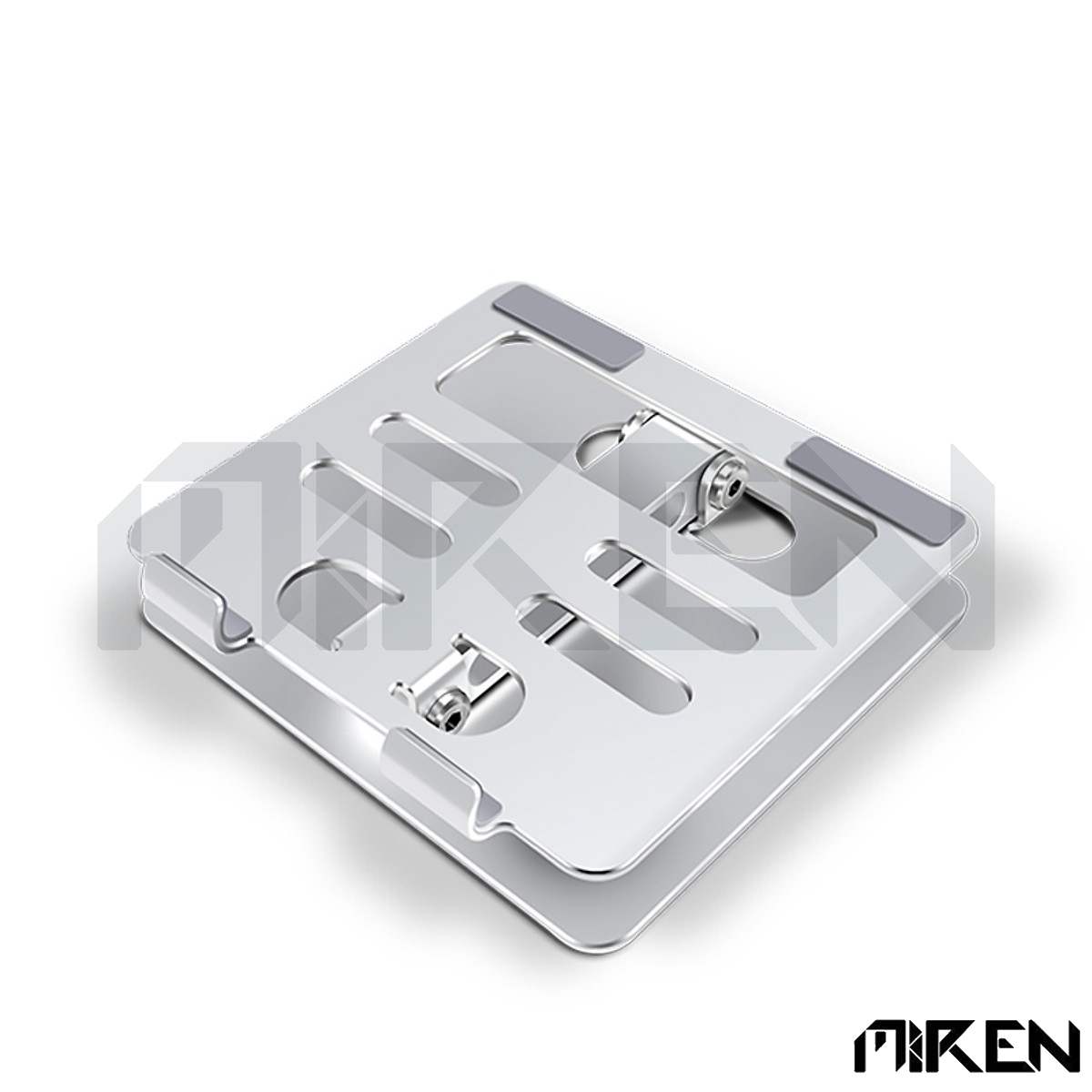 Giá Đỡ dành cho Ipad - Máy Tính Bảng - Điện Thoại Hợp Kim Nhôm Nguyên Khối - 2 Trục Điều Chỉnh Góc Độ Tùy Thích - Khe Rãnh Mặt Tựa Giúp Gia Tăng Tản Nhiệt - Miren Hàng Chính Hãng