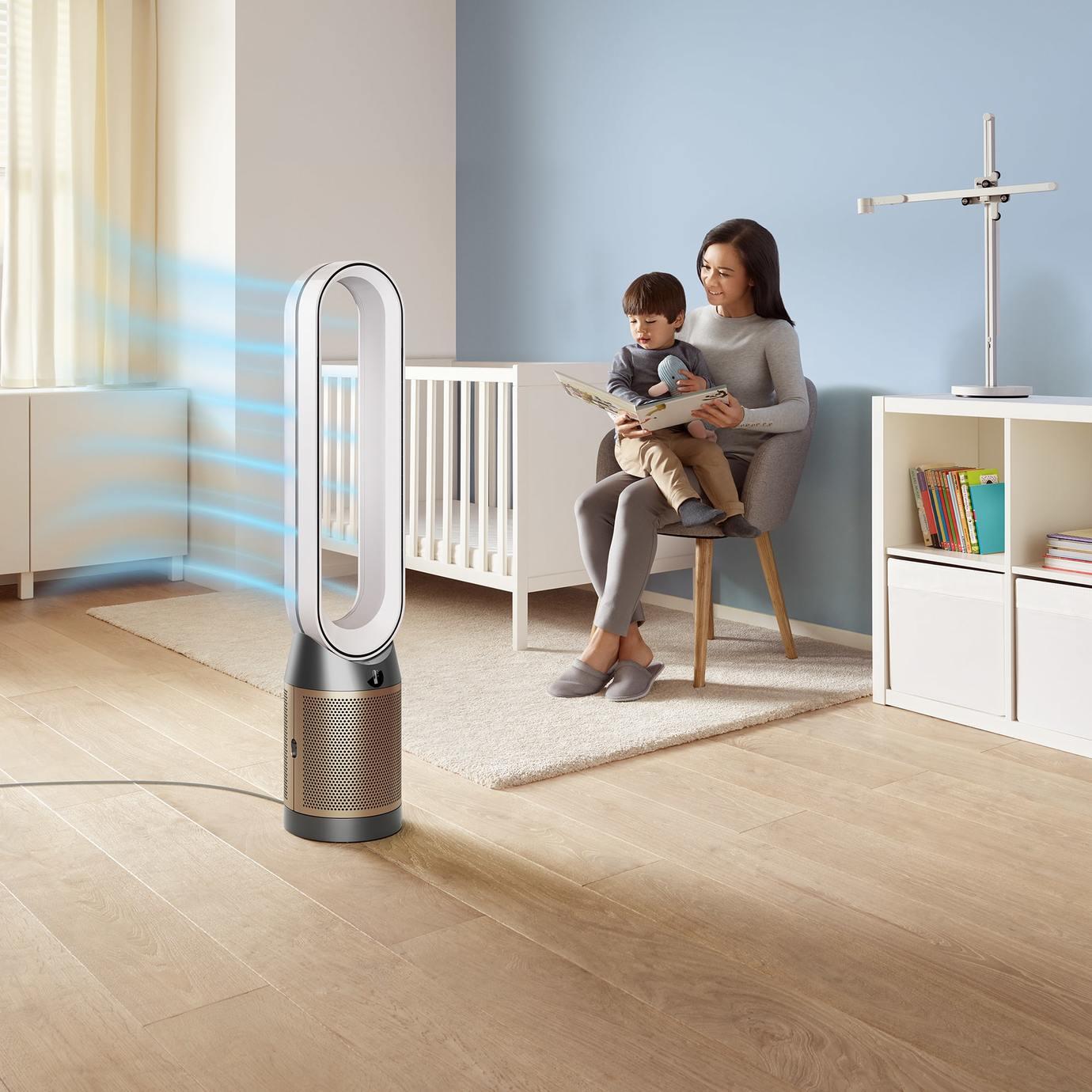 Quạt Không Cánh Kèm Máy Lọc Không Khí Cao Cấp Dyson TP09 Loại Bỏ 99% Vi Khuẩn Và Bụi Mịn, Nhập Khẩu