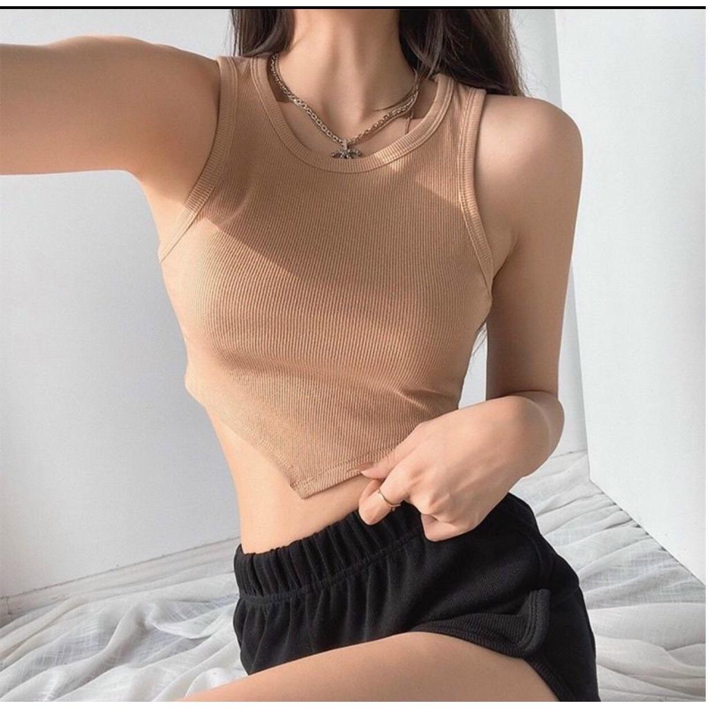 Áo croptop 3 lỗ nữ vạt nhọn - Áo thun dành cho bạn nữ Năng Động và Gợi Cảm - 37GV