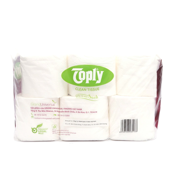 Giấy Vệ Sinh Toply (12 Cuộn x 2 Lớp)