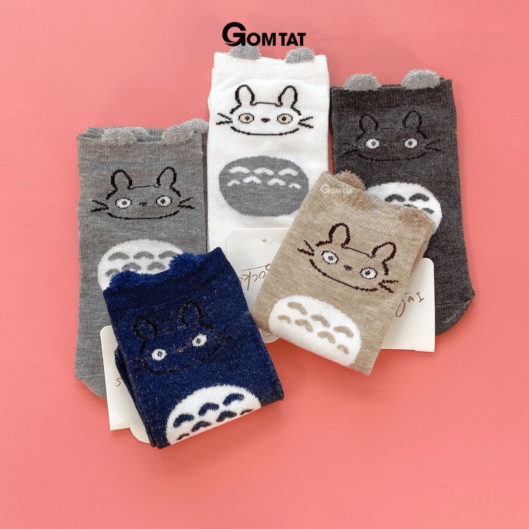 Tất Nữ Cổ Ngắn Tai Gấu, Vớ Nữ Cotton dễ thương nhiều màu phong cách Hàn Quốc - LISU-TAIGAU-01