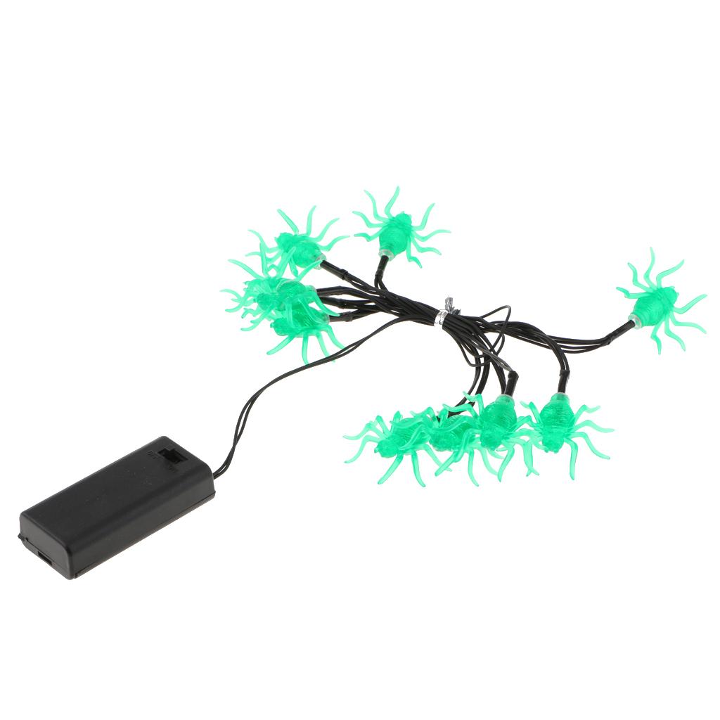 Outdoor 10 LED String Lights Spider Lamp Halloween Decor Window Light