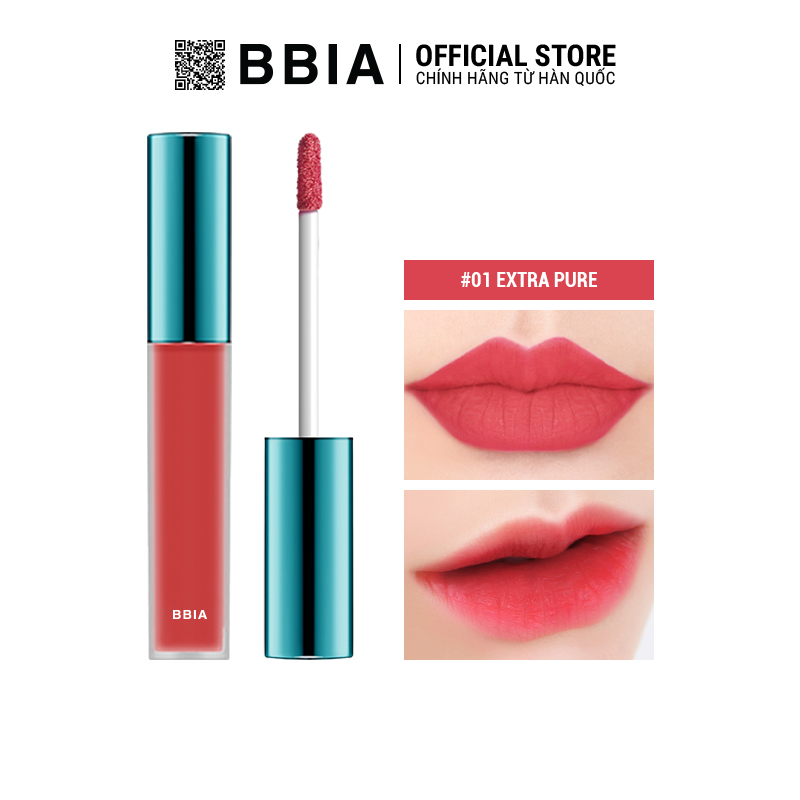 Son Kem Lì Bbia Last Velvet Lip Tint Version 1 5G 5 Màu - 01 Extra Pure