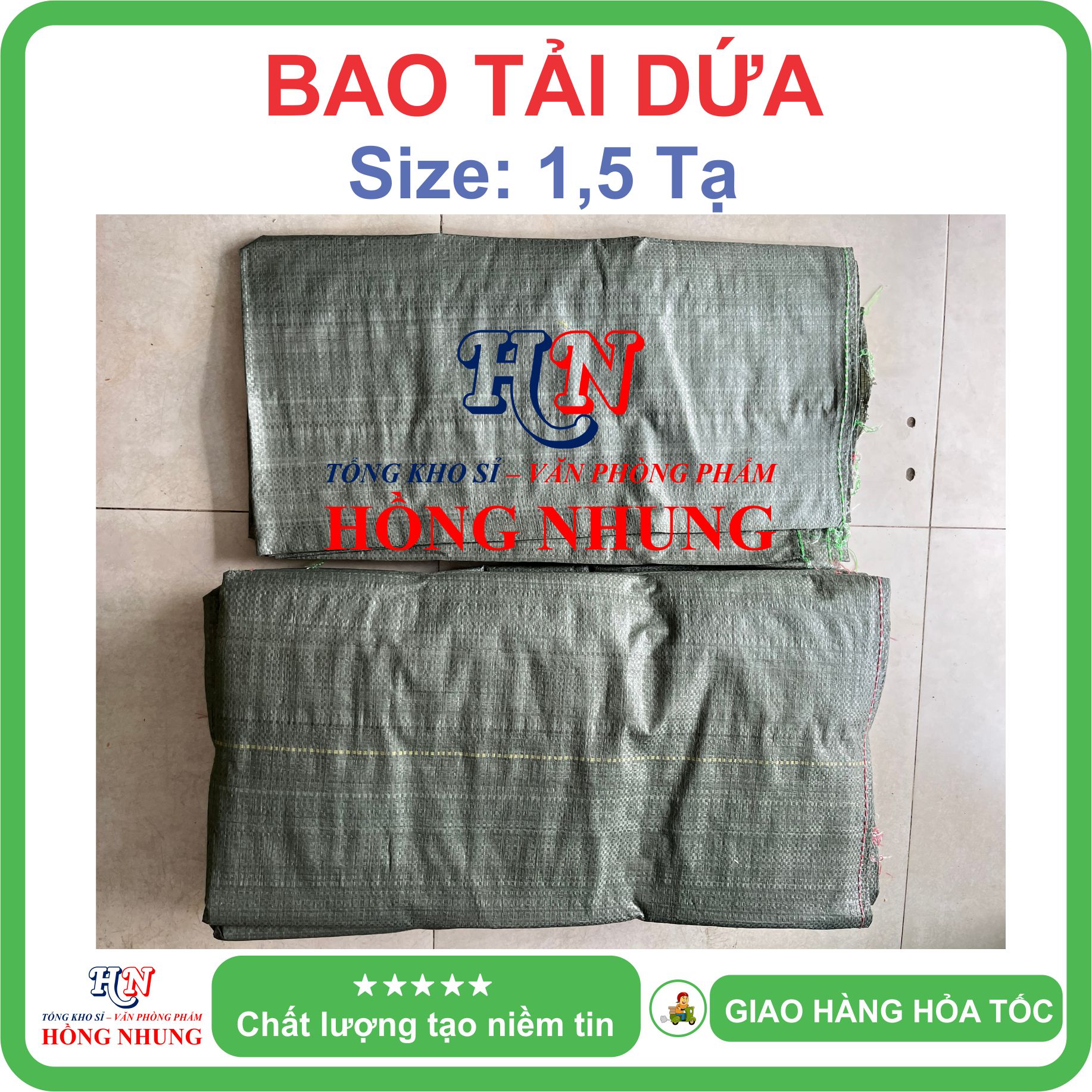 COMBO 5 Bao tải dứa 1,5 tạ đóng hàng - Chất liệu nilon dai, bền đẹp, chắc chắn, cho bạn an tâm đóng hàng