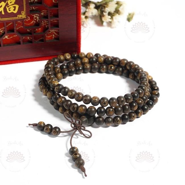 Chuỗi Tràng 108 Hạt Trầm Hương Sánh Chìm - Vòng Tay Phong Thủy - Trầm Hương Việt - Size Nữ 6mm