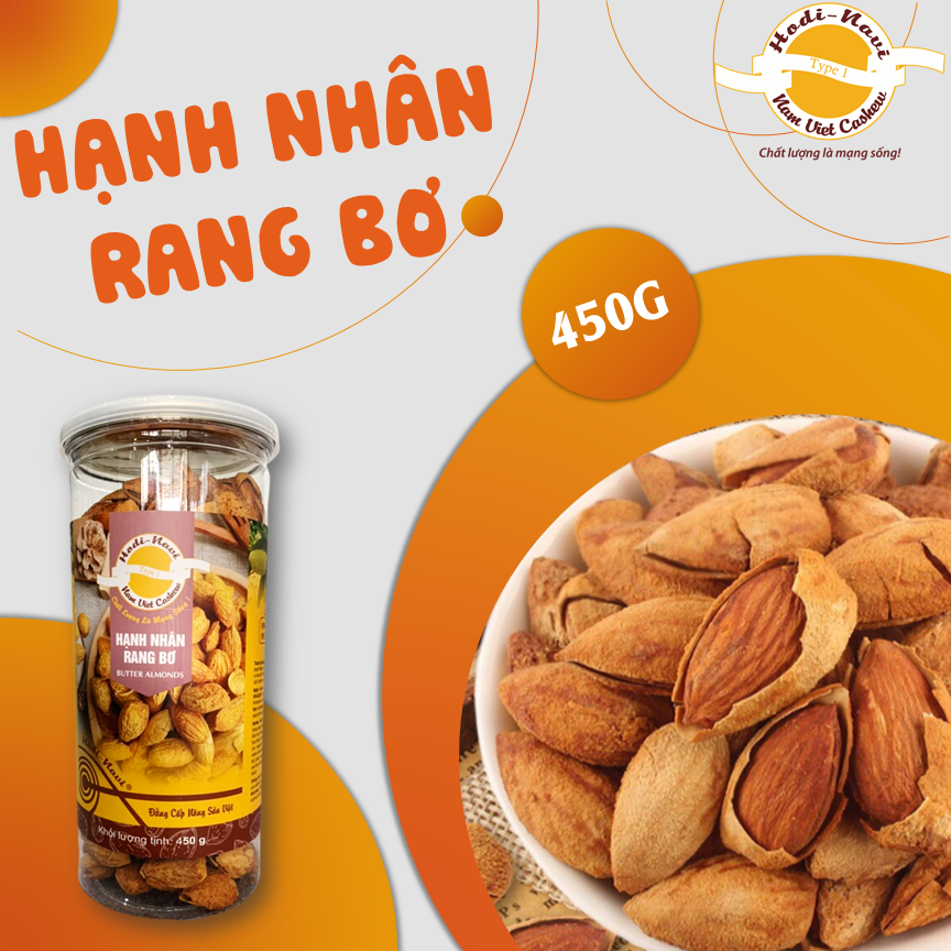 HẠNH NHÂN VỊ BƠ ĂN LIỀN CÒN VỎ DỄ BÓC XUẤT XỨ MỸ HŨ 450G