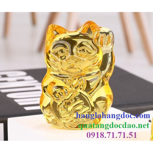 Mèo vẫy tay thần tài pha lê biểu tượng của sự tài lộc & hưng thịnh