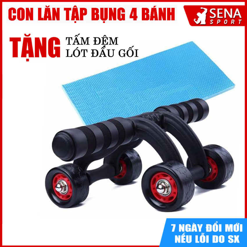 CON LĂN TẬP BỤNG 4 BÁNH CAO CẤP AB ROLLER, HỖ TRỢ TẬP LUYỆN CHO VÒNG EO 6 MÚI