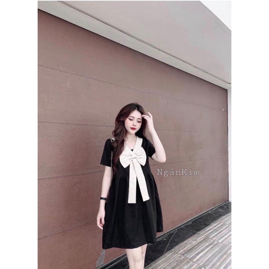 Đầm bầu thời trang công sở chất Hoa Lụa freesize từ 45 đến 70kg