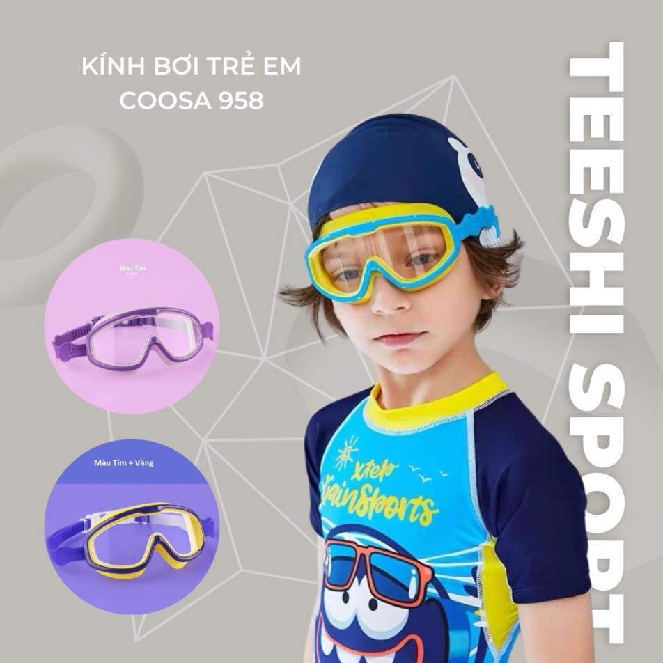 Kính bơi trẻ em Coosa 958 thiết kế Panorama, không gọng, chống sương, chống tia UV - bền đẹp