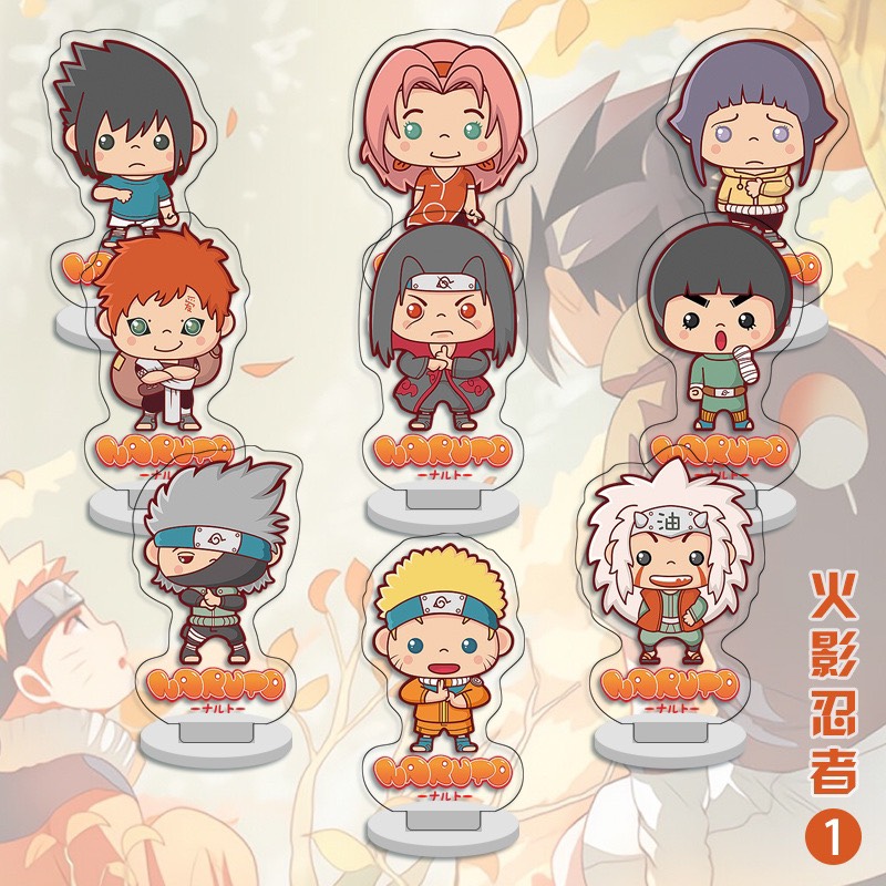 Bộ 9 mô hình Standee Naruto, tượng để bàn hình chibi