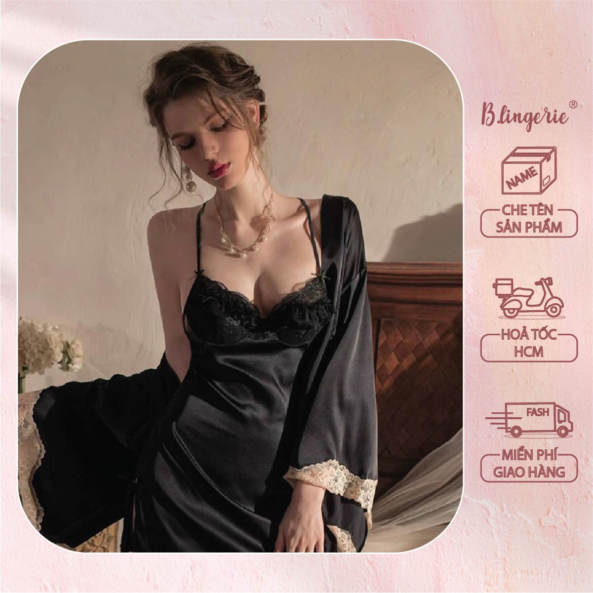 Đầm Ngủ Lụa Quyến Rủ (Không kèm áo choàng) - B.Lingerie