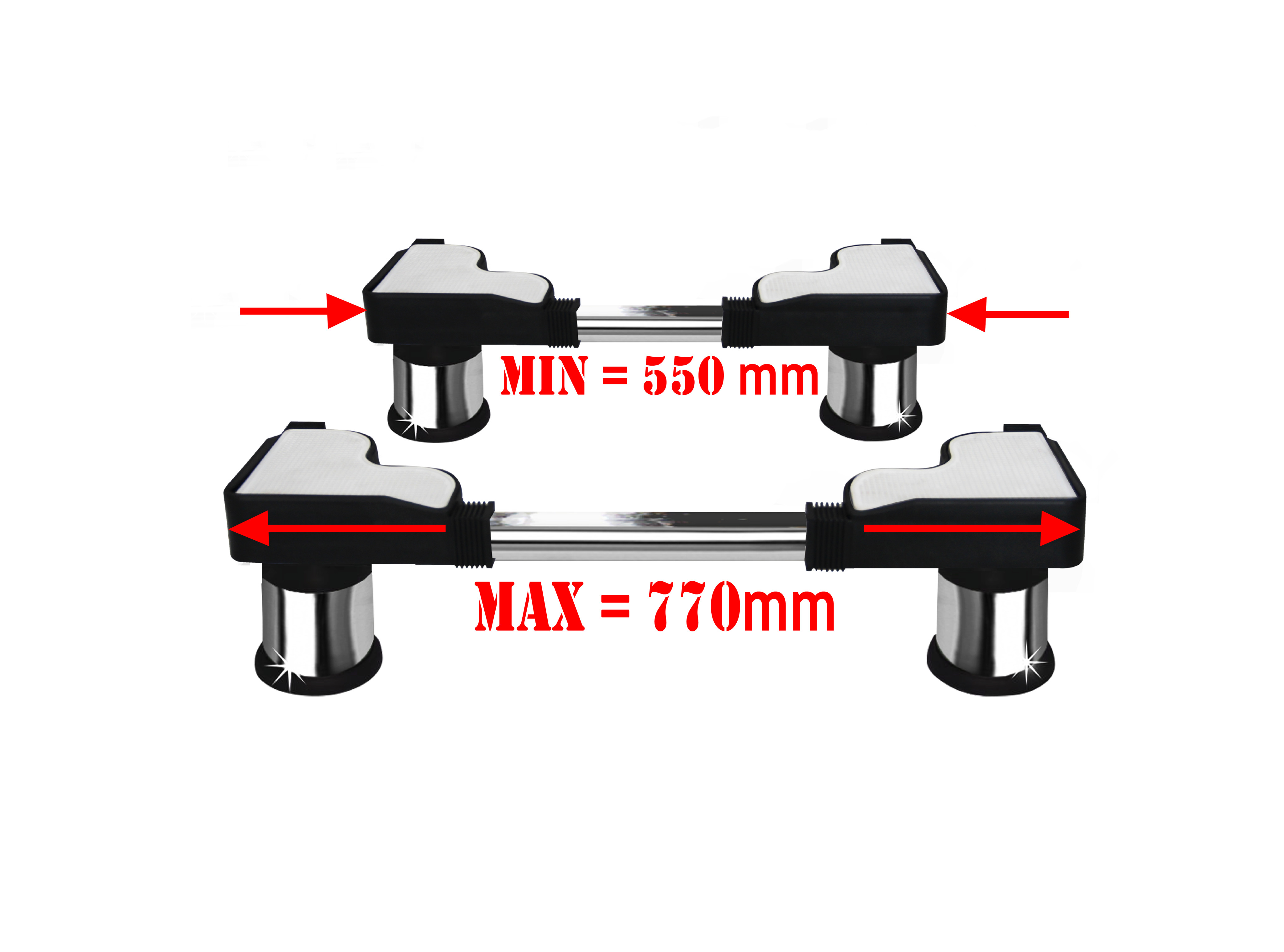 Chân đế tủ lạnh, chân máy giặt đa năng inox cao cấp có thể điều chỉnh kích thước 48-77cm CDN57-T , CTL57-T - Hàng Chính Hãng