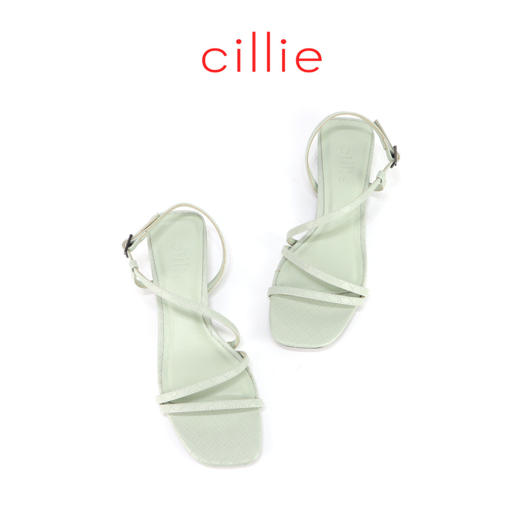 Giày sandal nữ mũi vuông quai dây thời trang du lịch đi chơi với màu pastel mới nhất gót phủ bạc cao 2cm Cillie 1160