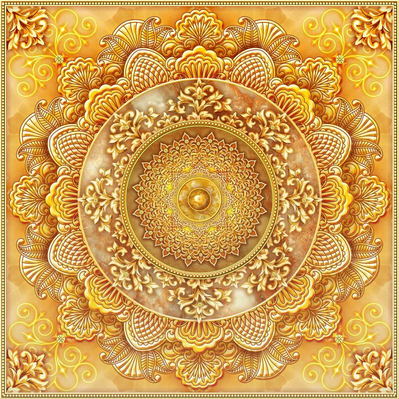 Nhiều mẫu Mandala dán tường tự chọn HZTU-Vol 1 (77)-tc6 KT 60 x 60 cm phủ kim sa