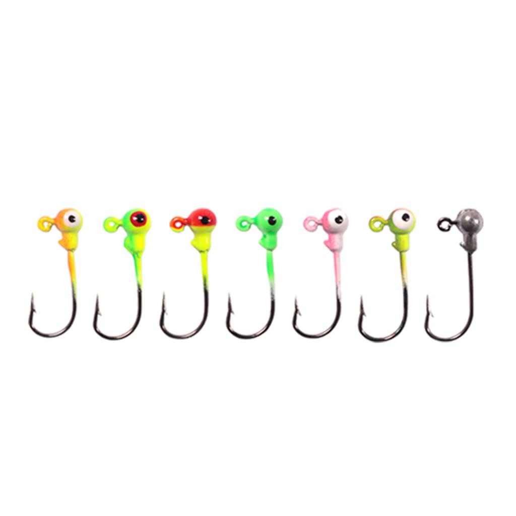 100pcs Jigging Jig Hooks Fishhook Lead Head Fishing Hooks Set for Worm Lures