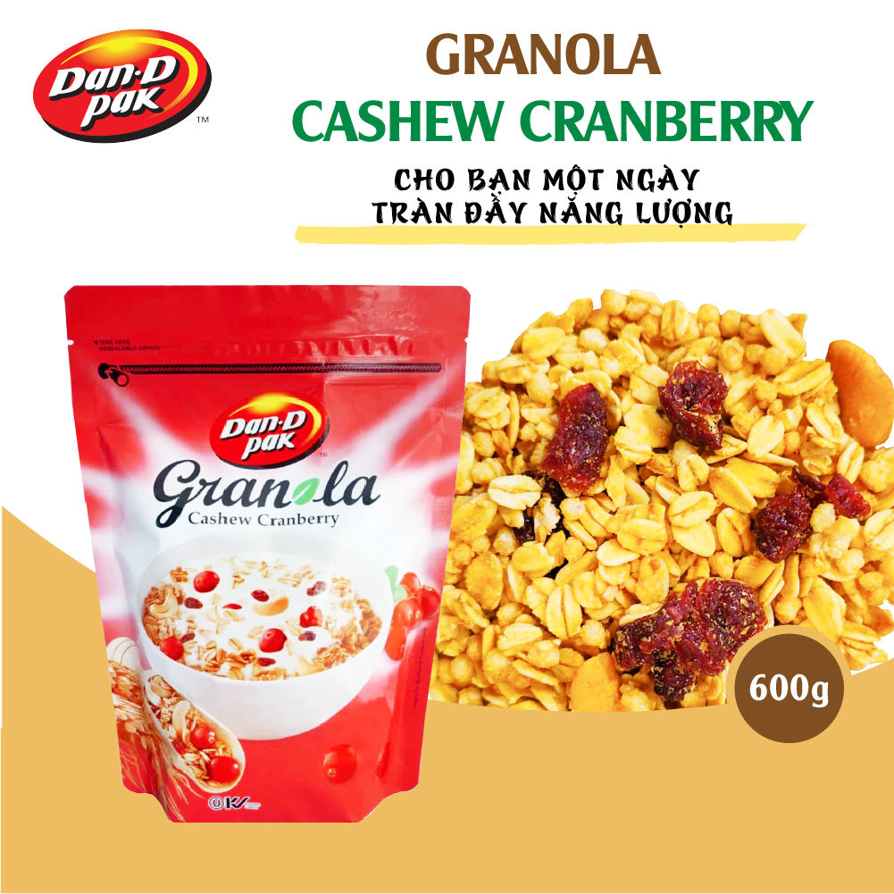Granola Nam Việt Quất 600g Granola Cashews Cranberry Dan D Pak nếu chọn Quà Tặng thì Có DATE 28.05.2023 .