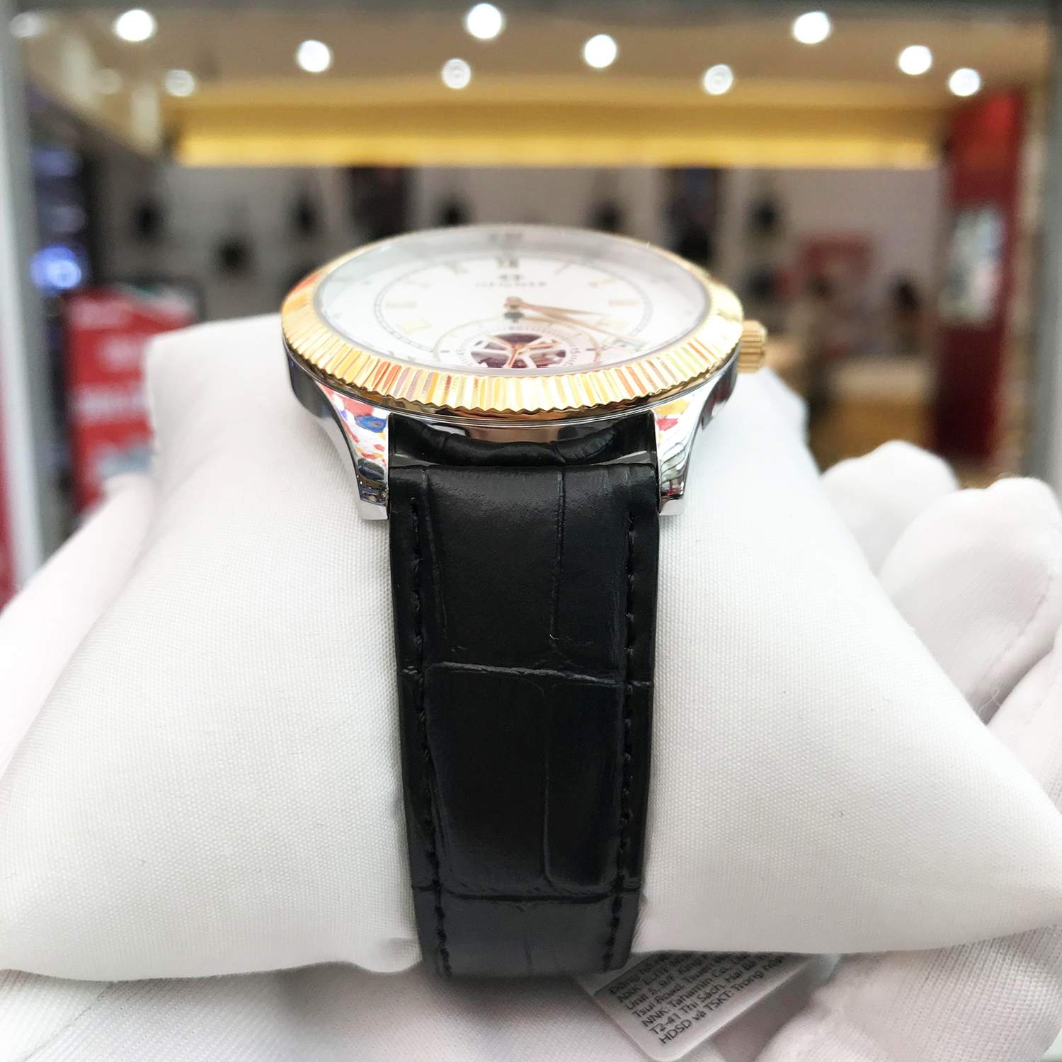 Đồng hồ nam Hegner HW-5046MCWH - Kính Sapphire, chống xước, chống nước - Dây da cao cấp