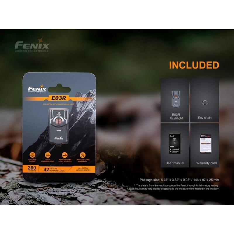 Đèn pin Fenix - E03R - 260 Lumens-đèn móc khóa mini