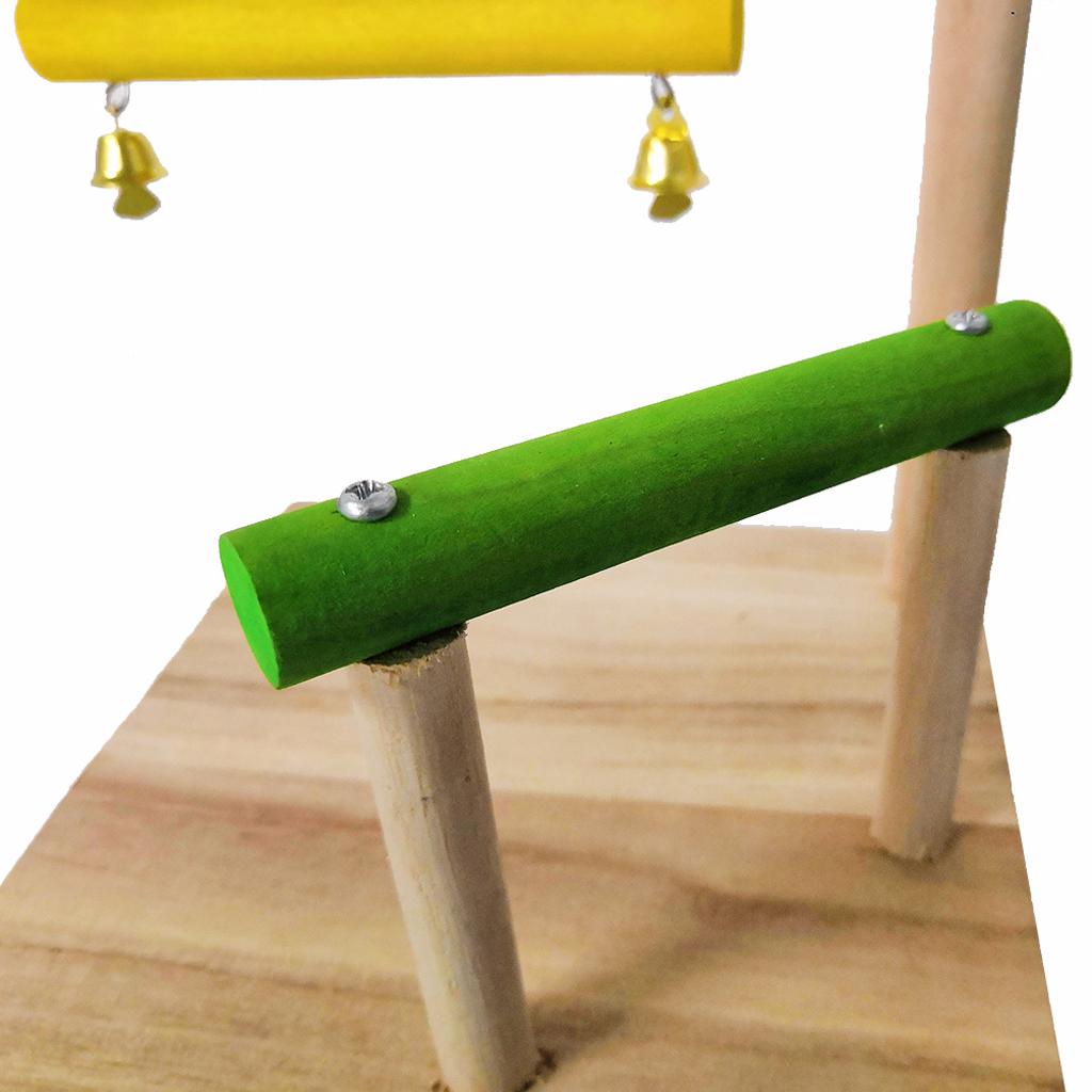 Pet  Parrot Bird Climb Stand Perch Stand Wooden Birds Chew Cage Swing Toys