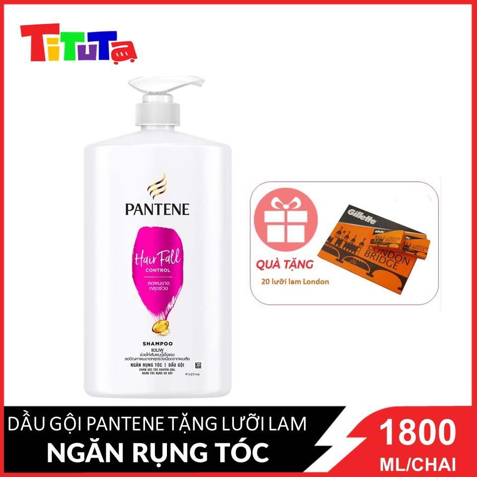 Dầu gội siêu to Pantene Ngăn rụng tóc 1800ml tặng kèm 20 hộp lam London