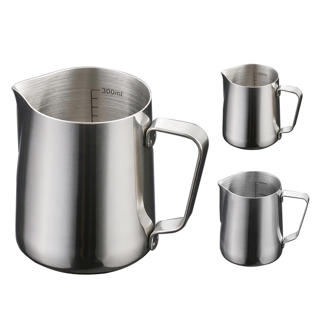 Kitchen Stainless Steel Coffee Frothing Milk Tea Latte Jug with Scale