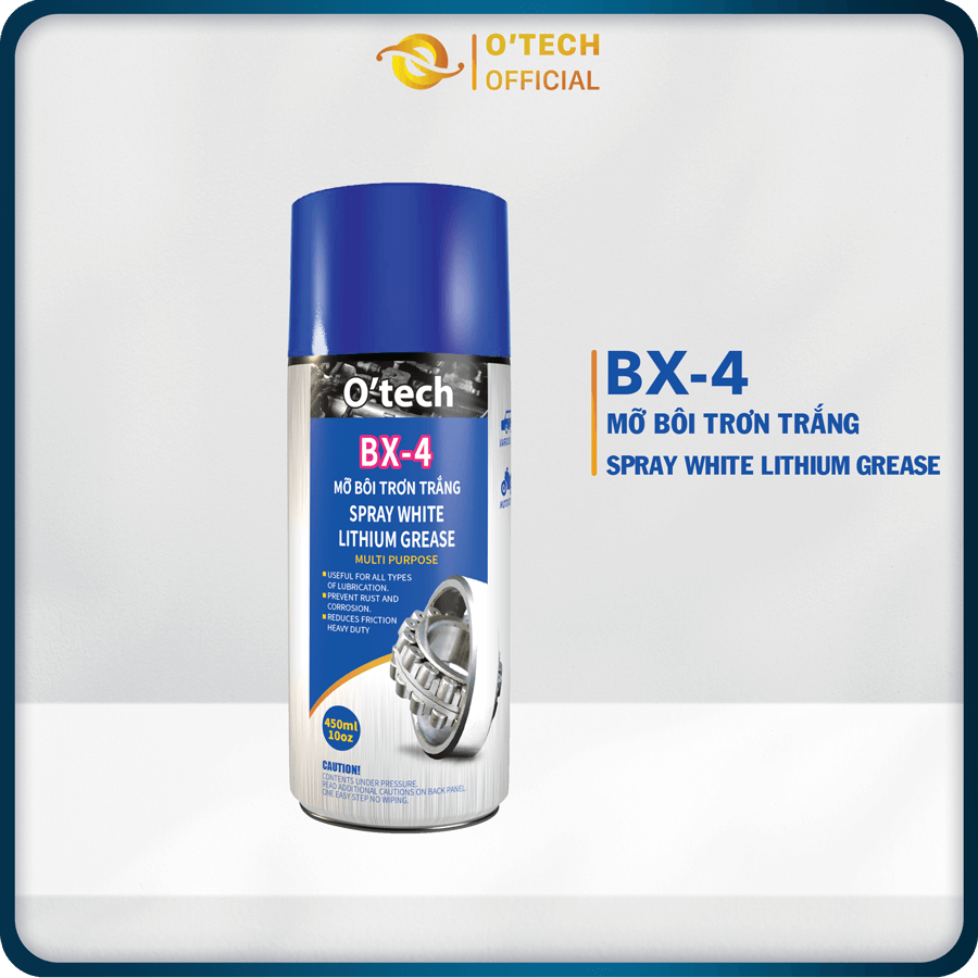 Bình xịt BX-4 Mỡ Bôi Trơn Trắng O’tech Lithium White Grease