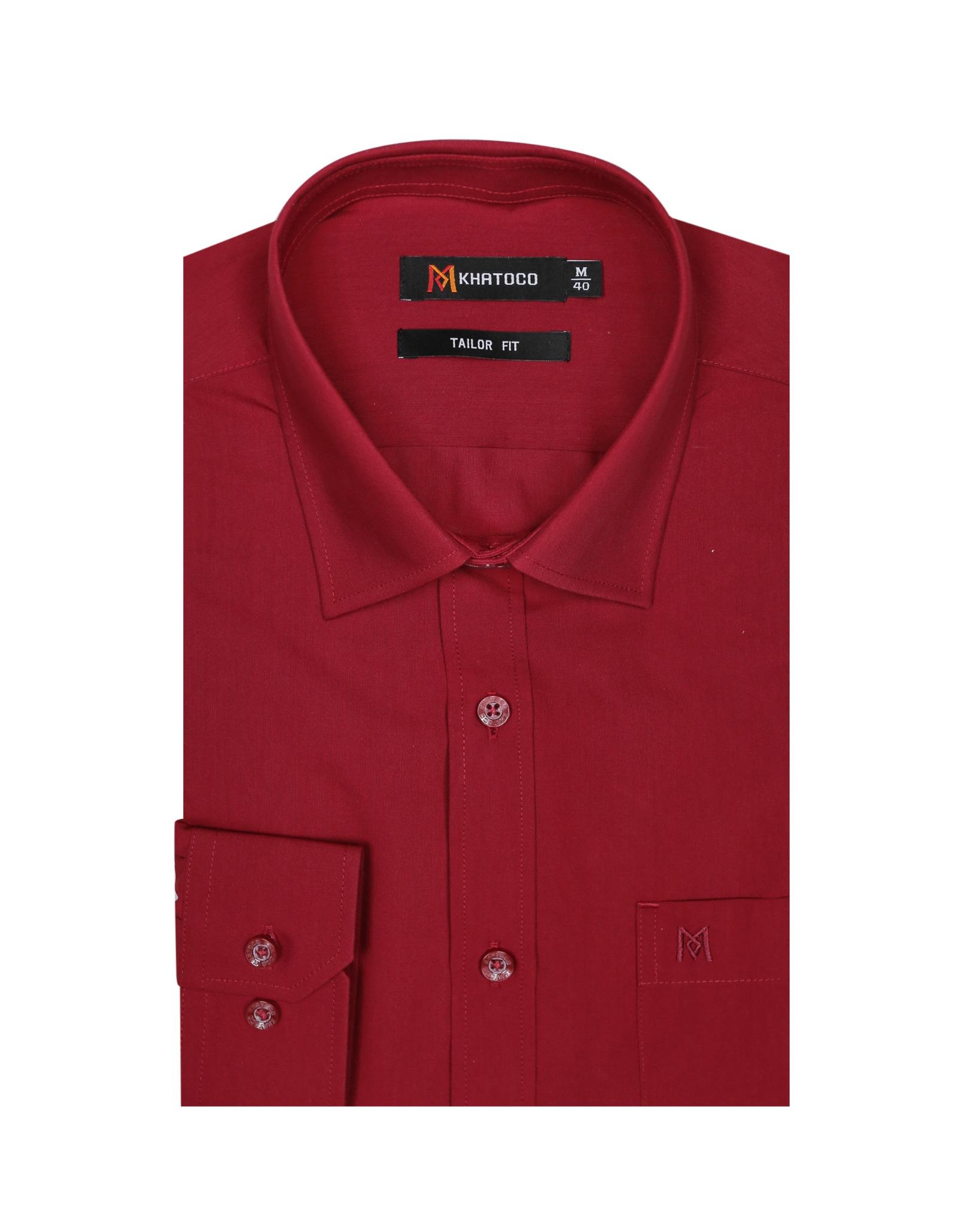 Áo sơ mi nam KHATOCO Tailor Fit dài tay A1MD360T1-CNDO441-2708-D