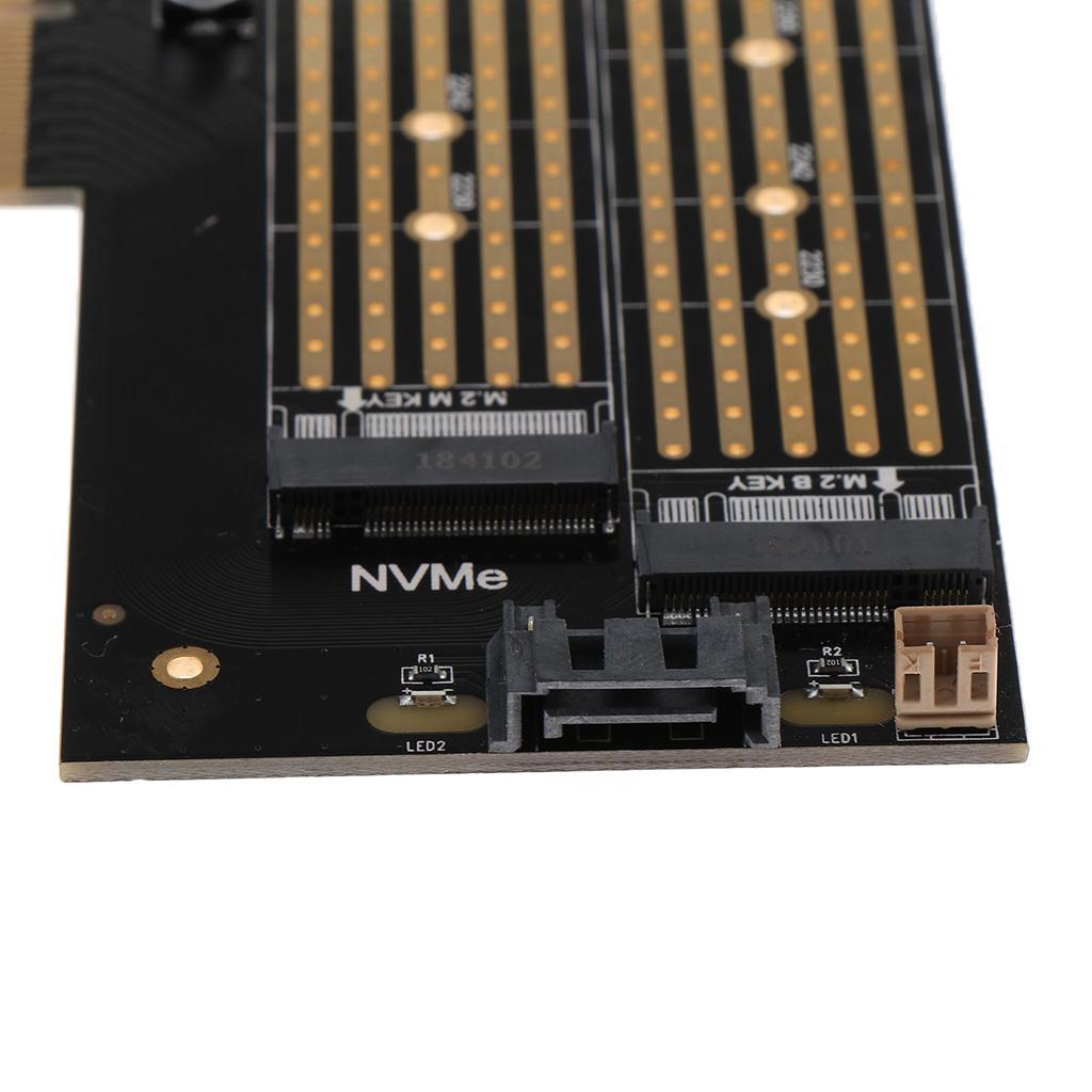 M  KEY Dual interface Card + M.2  to   4x Adapter Card