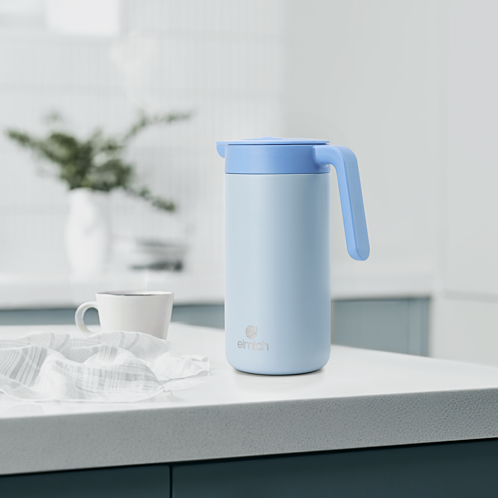 Bình giữ nhiệt gia đình inox 304 Elmich EL8343 1.2L, Hàng chính hãng, có lưới lọc trà, mở nắp một chạm - JoyMall