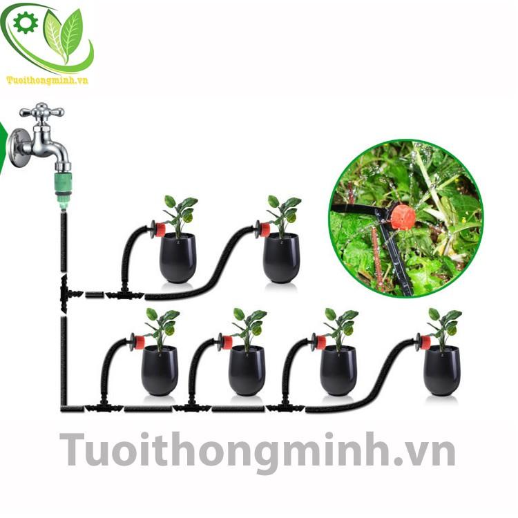 Bộ KIT tưới nhỏ giọt đơn giản gồm đầu tưới và phụ kiện đầy đủ