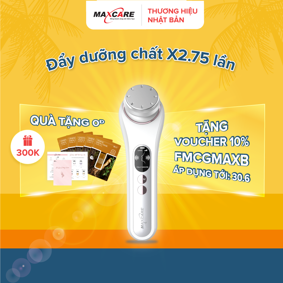 Máy đẩy tinh chất Ion dưỡng da nóng lạnh Hot &amp; Cool Maxcare Max888PRO - Máy điện di tinh chất trắng da Maxcare Beauty Device - làm sạch sâu - đẩy tinh chất - cấp ẩm - chăm sóc và dưỡng trắng da