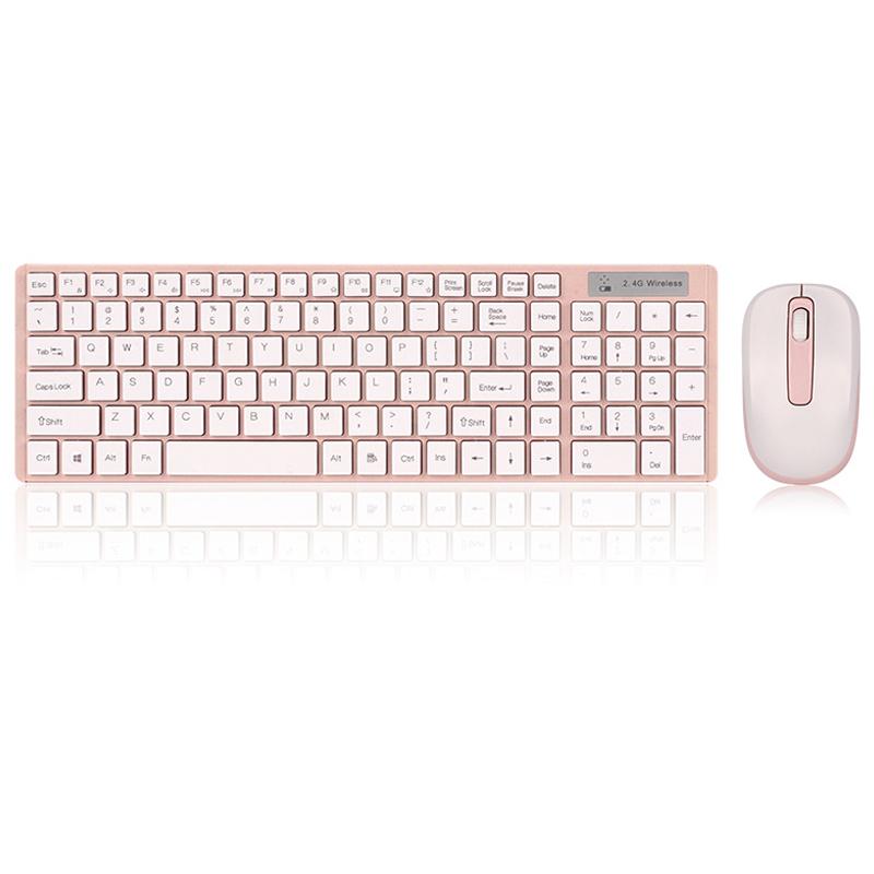 2.4G Không Dây Im Lặng Bàn Phím Và Chuột Đa Phương Tiện Full-Kích Thước Bàn Phím Chuột Combo Bộ Dành Cho Máy Tính Bảng Và Laptop Máy Tính Để Bàn