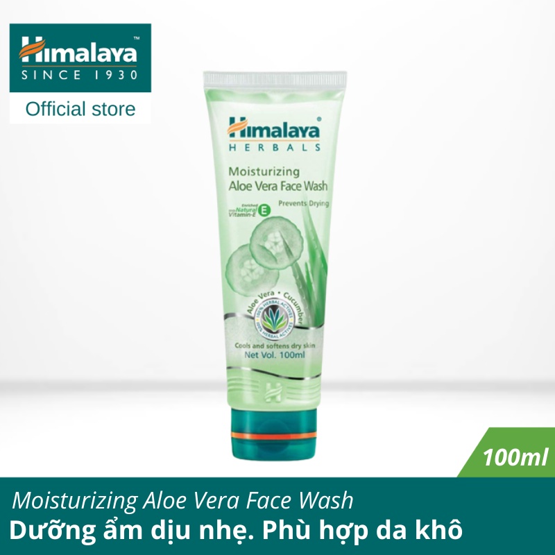 Sửa Rửa Mặt Lô Hội Và Dưa Leo Dưỡng Ẩm Chuyên Sâu Himalaya 100 ml