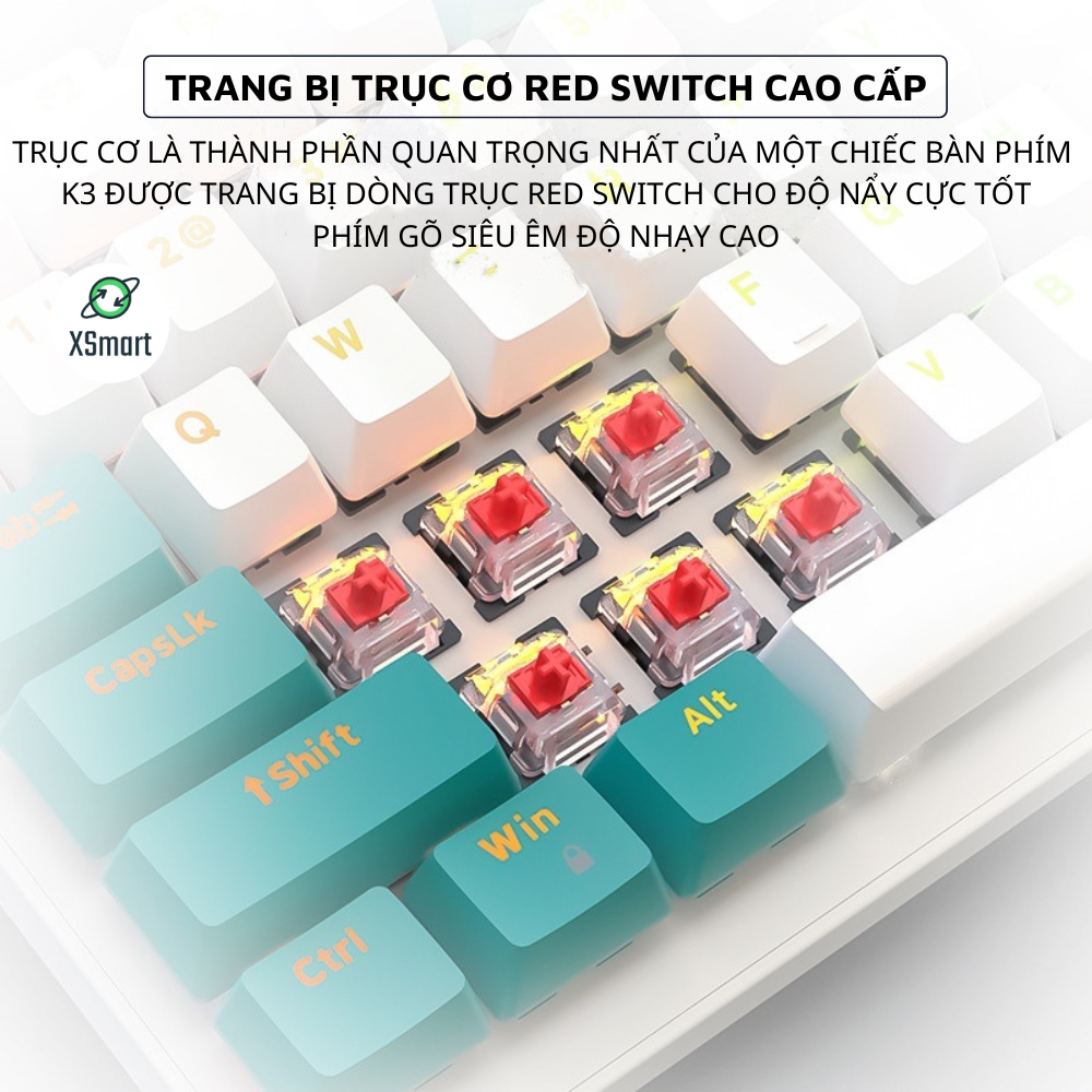 Bàn Phím Cơ Cao Cấp K3 Premium Gaming Nhiều Chế Độ Led Cực Đẹp, Trục Cơ Học Red Switch Dùng Cho Máy Tính, Laptop-HÀNG CHÍNH HÃNG