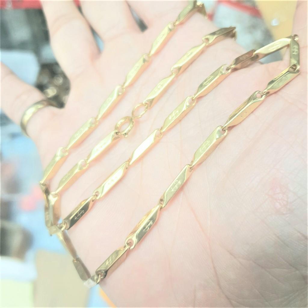 Dây Chuyền Kiểu Ống Tiễn Đồng Tiền Titanium Cao Cấp- Dùng tắm rửa thoải mái không đ