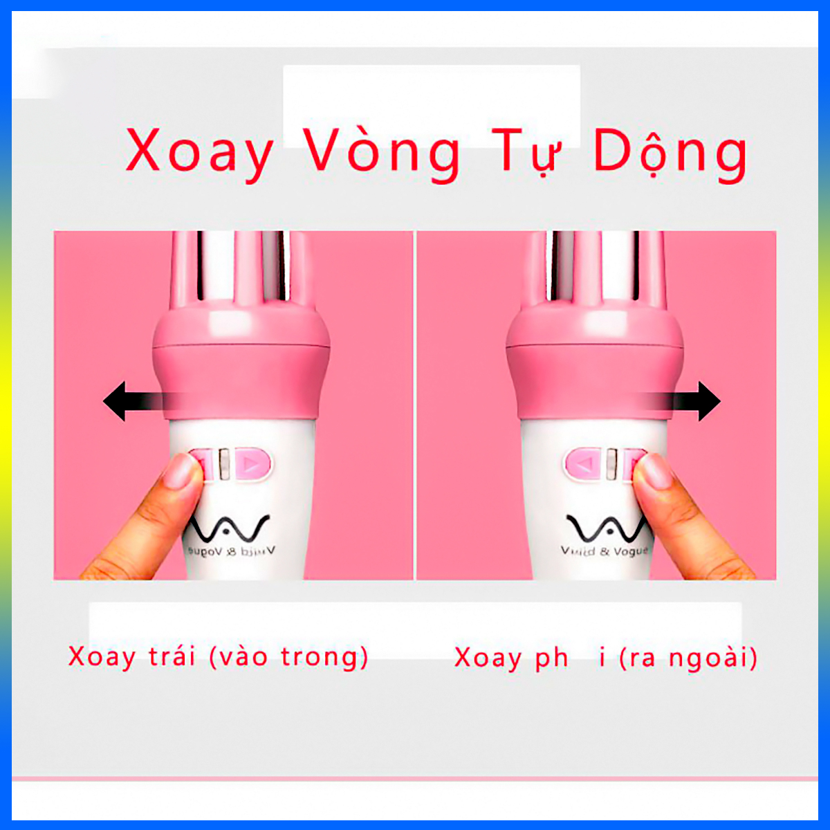 Máy uốn xoăn duỗi tóc xoay tự động 360 - Máy uốn cao cấp tặng kèm 1 lược 2 kẹp tóc