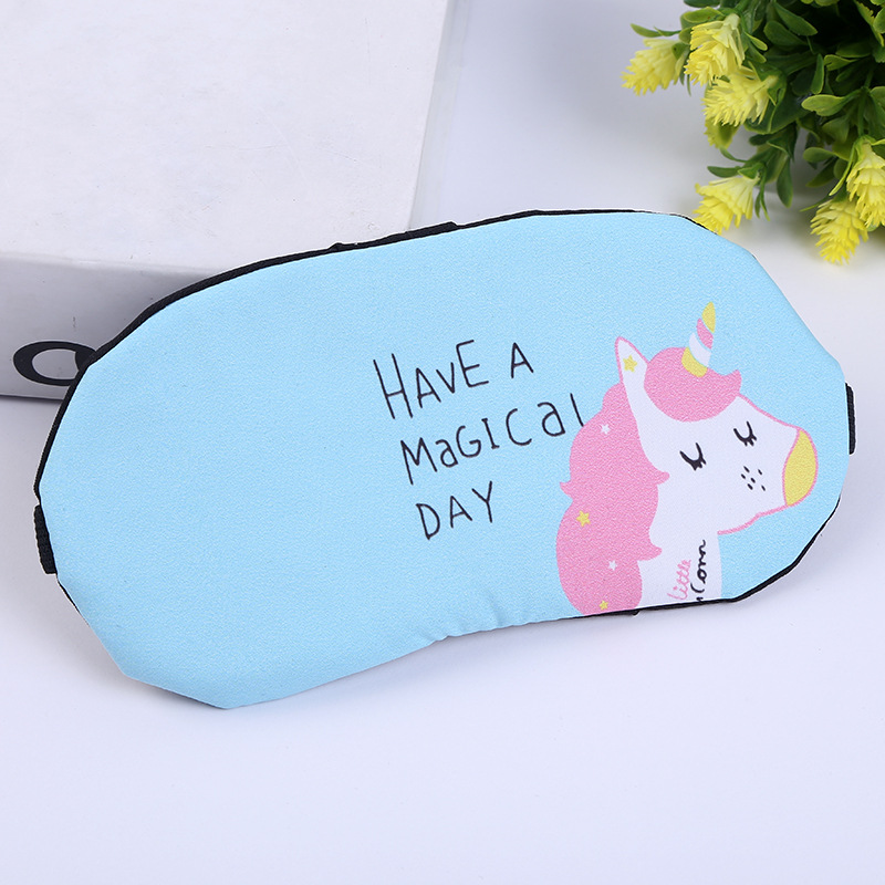 Bịt mắt ngủ con ngựa unicorn dễ thương có túi nước giải nhiệt tặng kèm bịt tai chống ồn