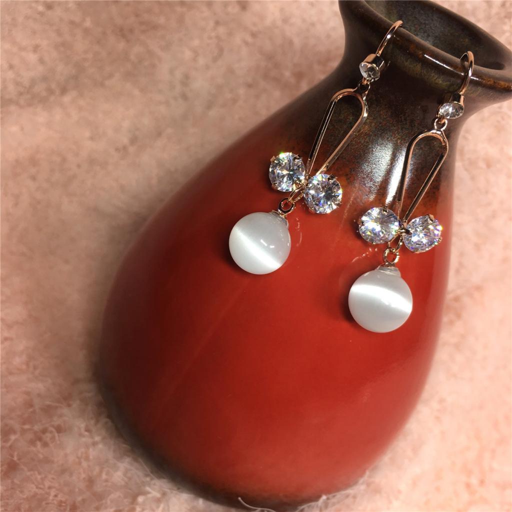 Fashion Crystal Earrings Pearl Earrings Wedding Party Dangle Earrings Gift